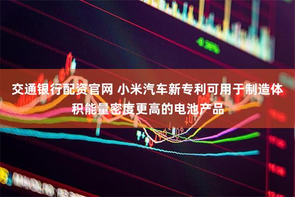 交通银行配资官网 小米汽车新专利可用于制造体积能量密度更高的电池产品